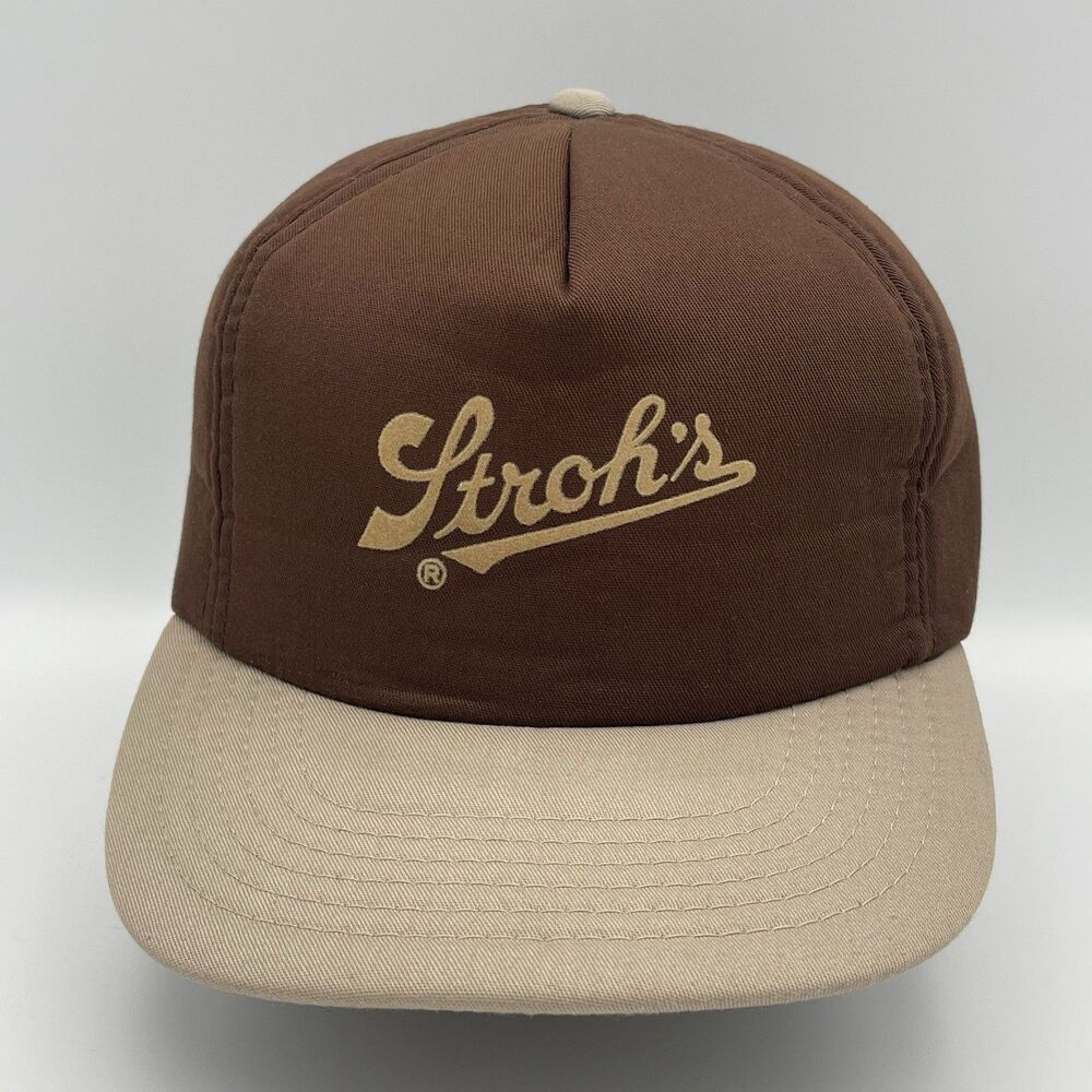 Vintage Stroh's Beer Snapback Foam Insulated Trucker Hat Cap (See Description)